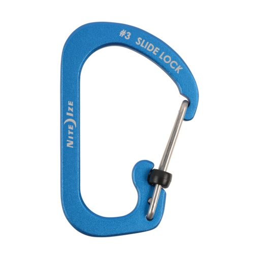 CSLA3-03-R6 SlideLock® reteszelhető alumínium karabiner #3 - Kék. Teherbírás: 11 kg.