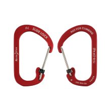 CSLA4-10-R6 SlideLock® reteszelhető alumínium karabiner #4 - Piros. Teherbírás: 34 kg.