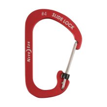 CSLA4-10-R6 SlideLock® reteszelhető alumínium karabiner #4 - Piros. Teherbírás: 34 kg.