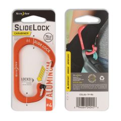   CSLA4-19-R6 SlideLock® reteszelhető alumínium karabiner #4 - Narancsszín. Teherbírás: 34 kg.