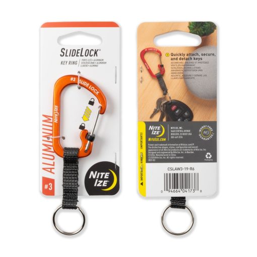 CSLAW3-19-R6 SlideLock® Reteszelhető Kulcstartó Alumínium - Narancsszín