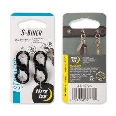 LSBM-01-2R3 Microlock S karabiner (fekete), 2 db 