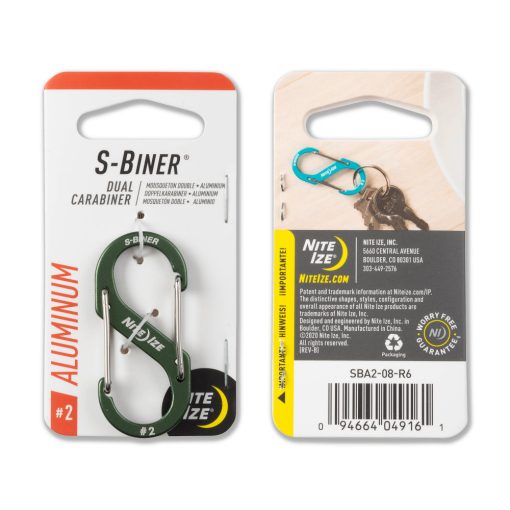SBA2-08-R6 S-Biner® Alumínium S (dupla) Karabiner #2 - Olívzöld