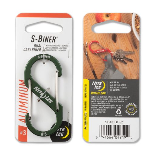 SBA3-08-R6 S-Biner® Alumínium S (dupla) Karabiner #3 - Olívzöld