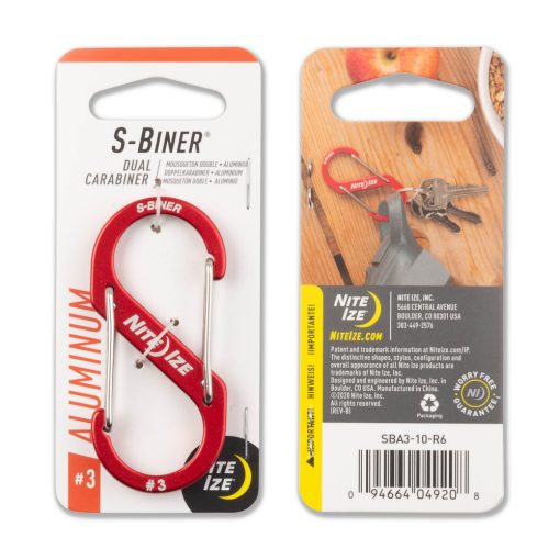 SBA3-10-R6 S-Biner® Alumínium S (dupla) Karabiner #3 - Piros